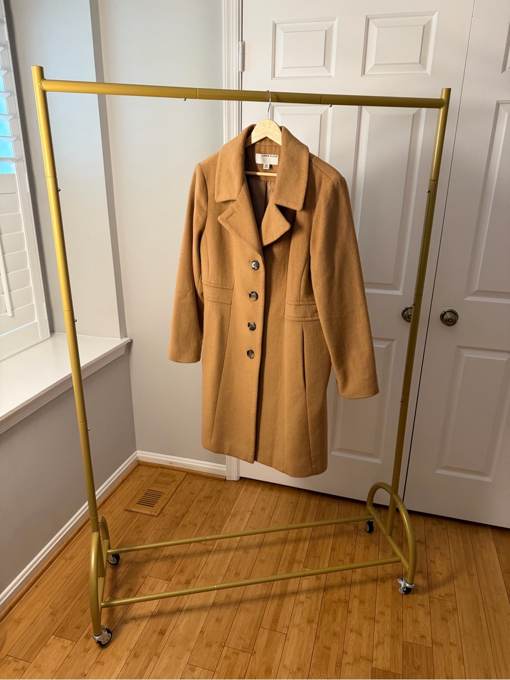 Anne Klein Camel Tailored Long Coat – Size 18P Petite